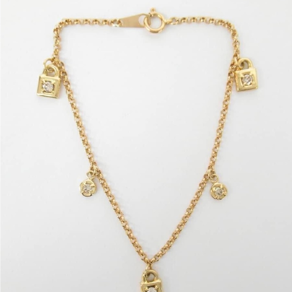 18K Charm Bracelet 0.36 Natural Diamond